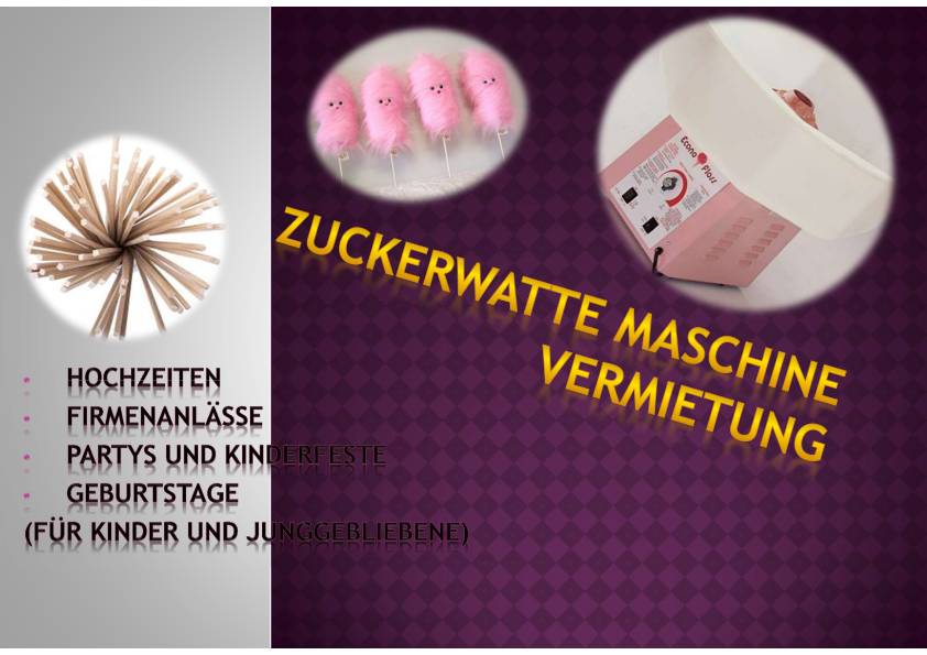 Zuckerwatte-Vermietung